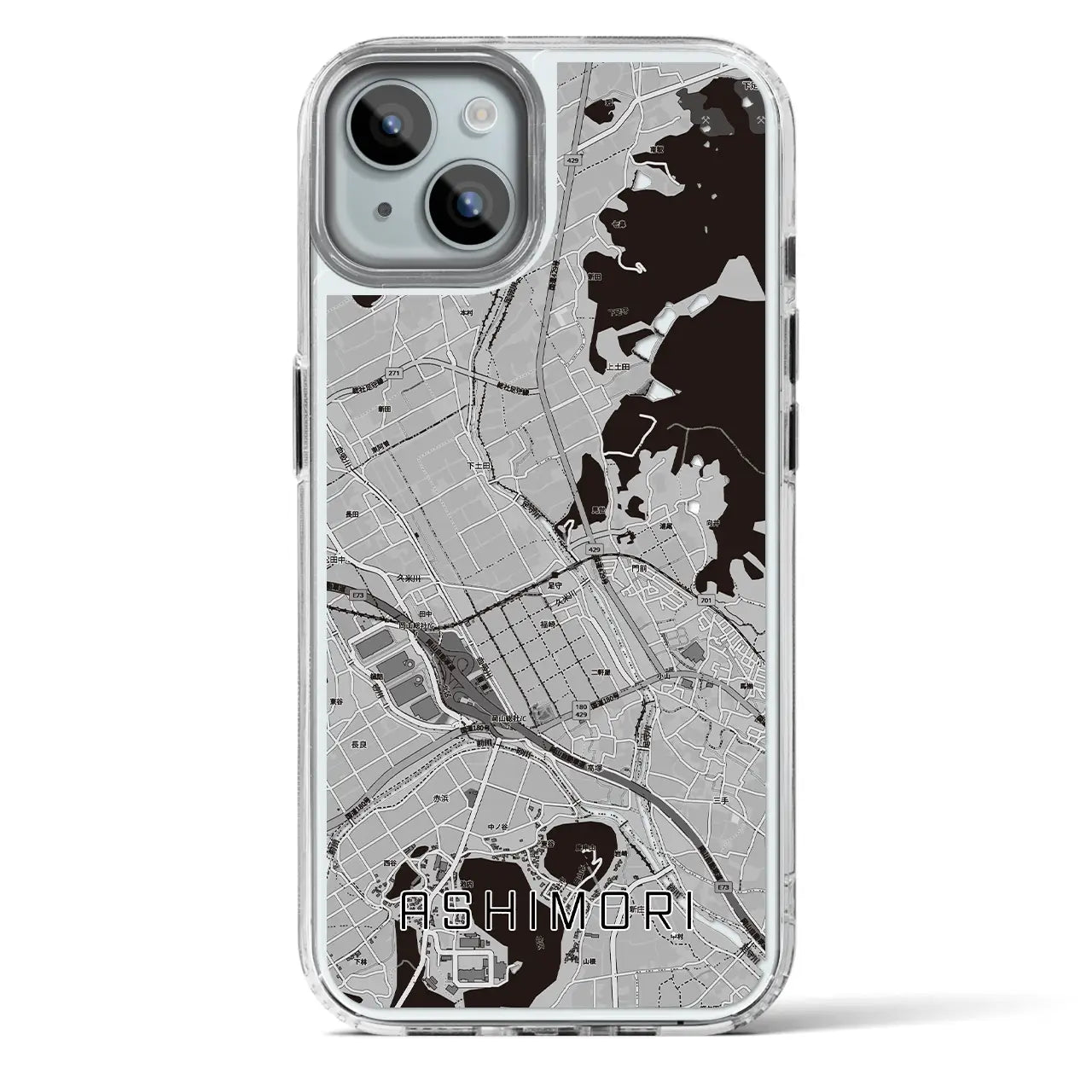 【足守（岡山県）】地図柄iPhoneケース（MagSafeタイプ）