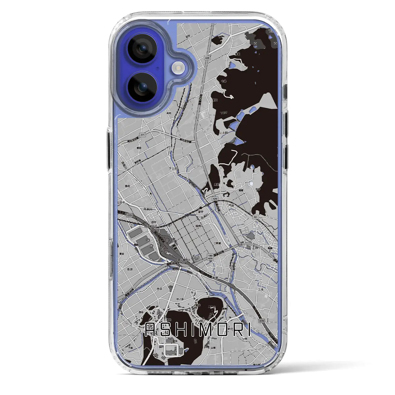 【足守（岡山県）】地図柄iPhoneケース（MagSafeタイプ）
