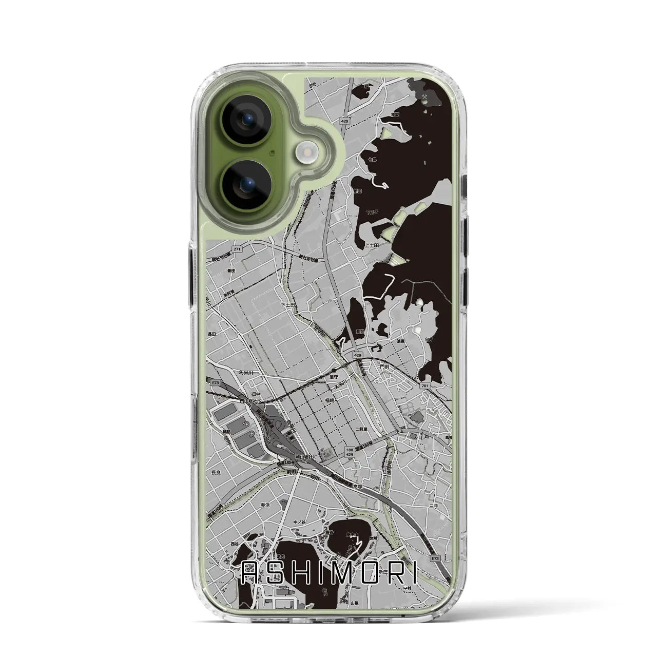 【足守（岡山県）】地図柄iPhoneケース（MagSafeタイプ）