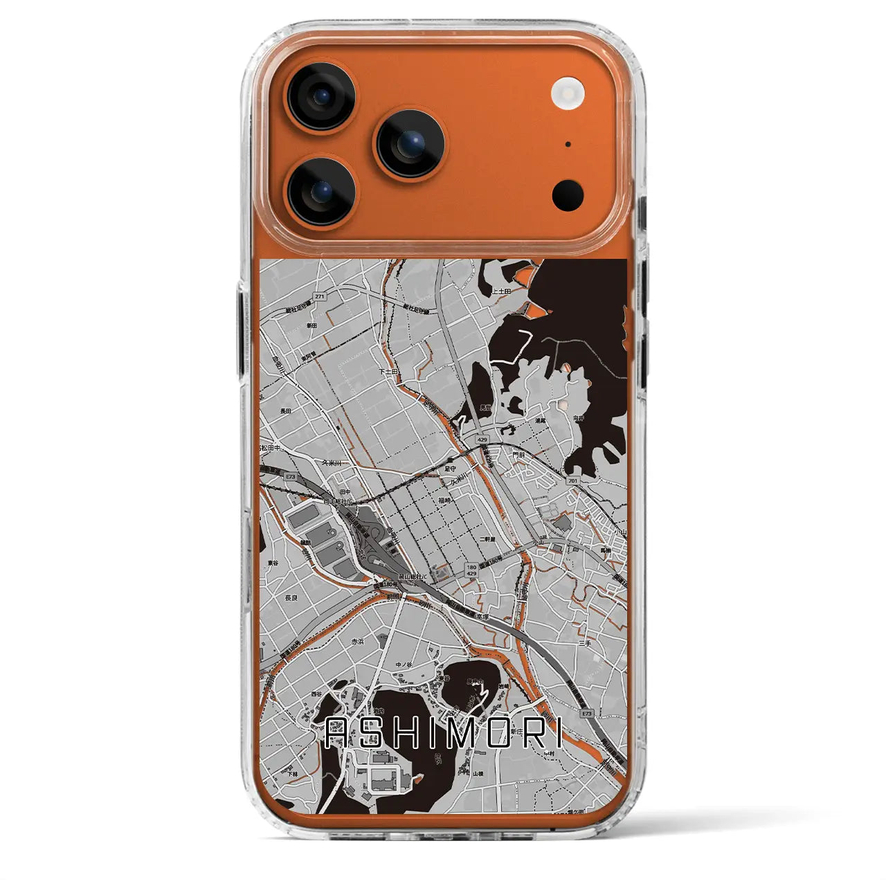 【足守（岡山県）】地図柄iPhoneケース（MagSafeタイプ）