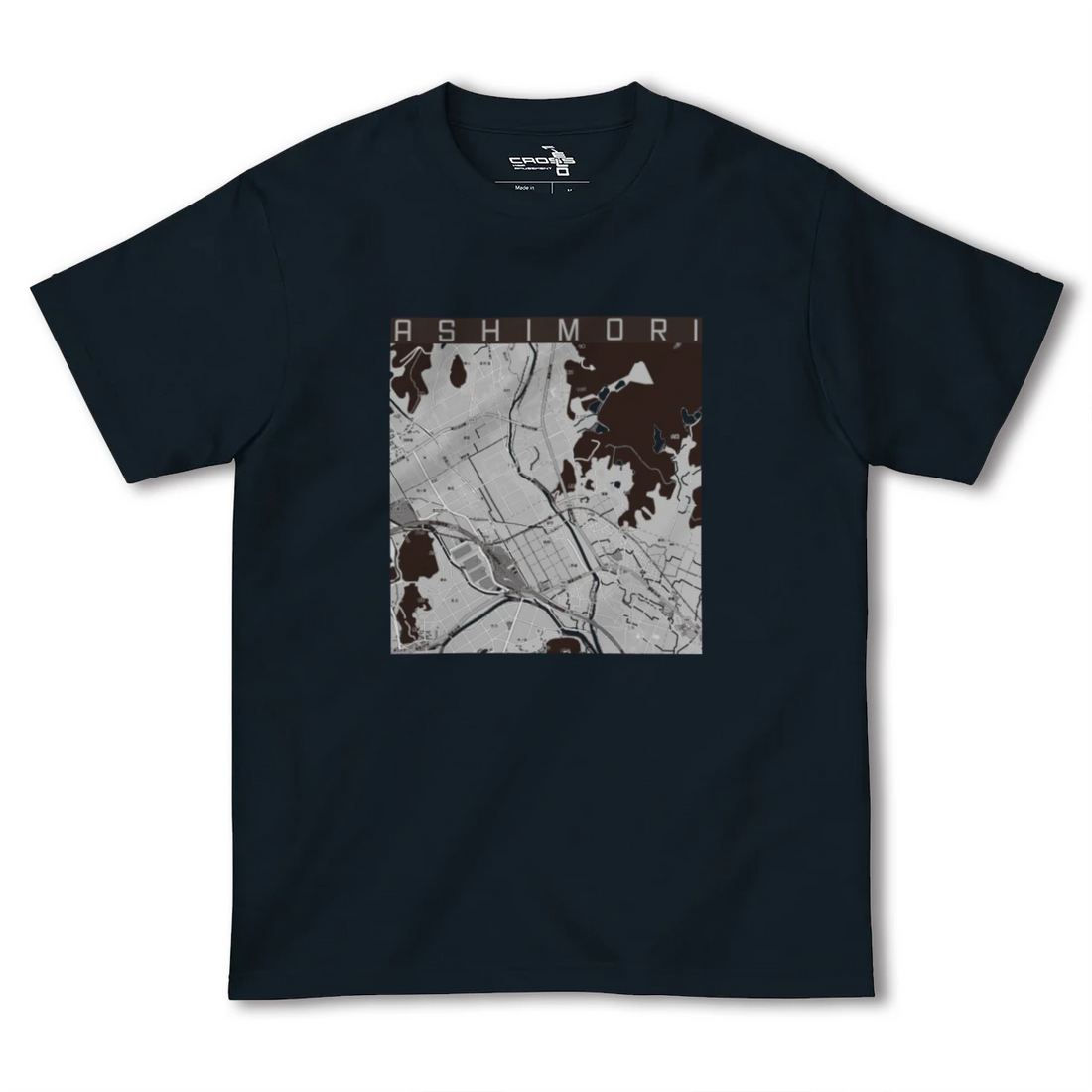 【足守（岡山県）】地図柄ヘビーウェイトTシャツ