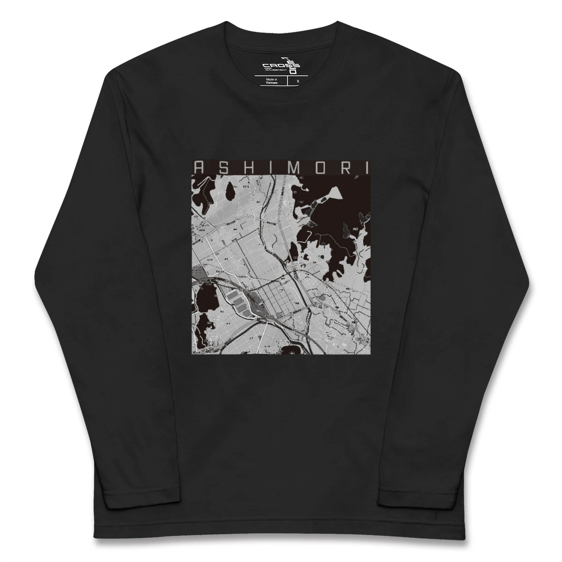 【足守(岡山県)】地図柄ロングスリーブTシャツ