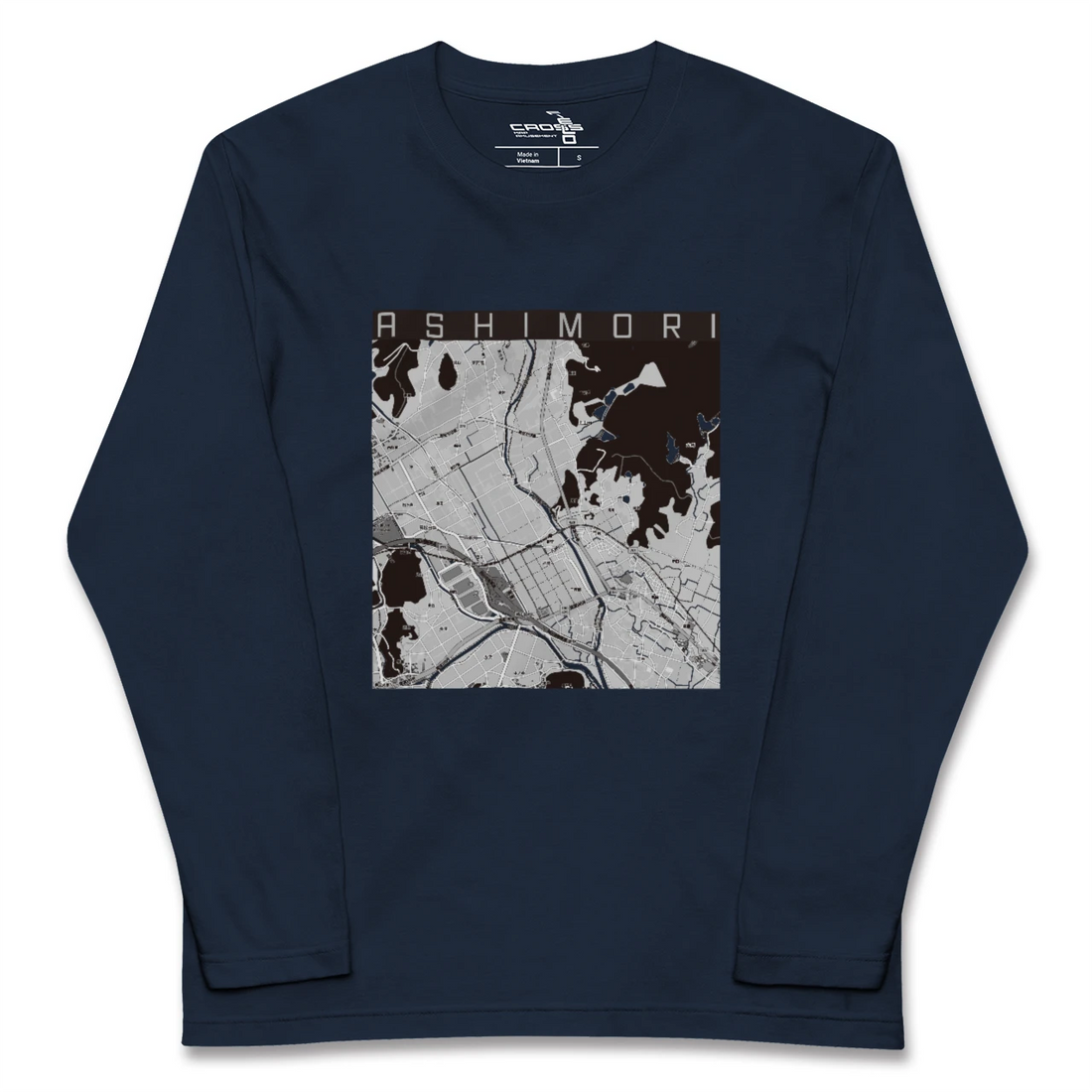 【足守（岡山県）】地図柄ロングスリーブTシャツ