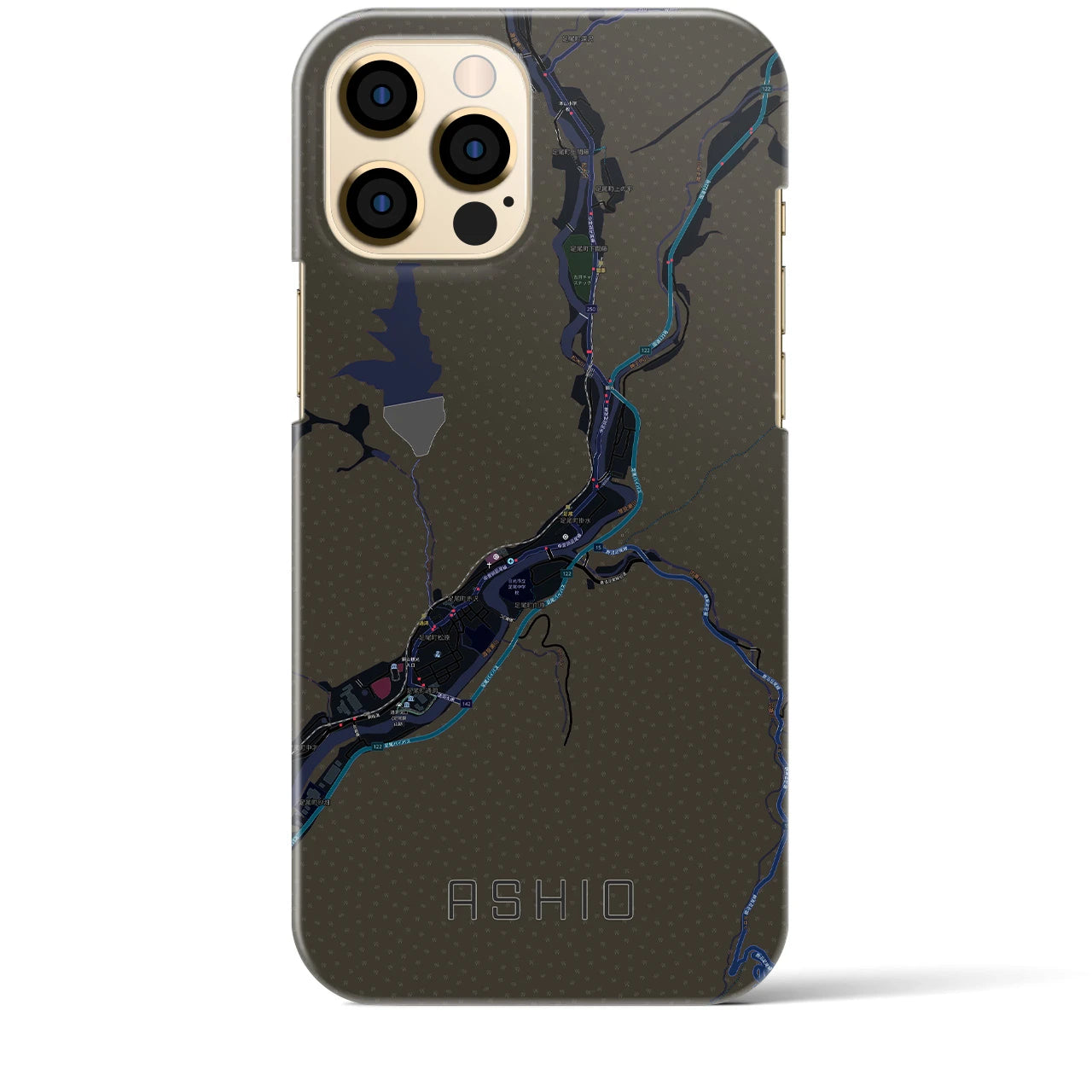 【足尾（栃木県）】地図柄iPhoneケース（バックカバータイプ）