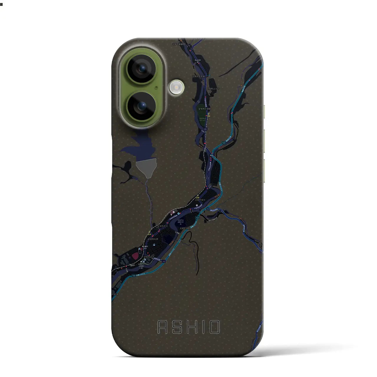 【足尾（栃木県）】地図柄iPhoneケース（バックカバータイプ）