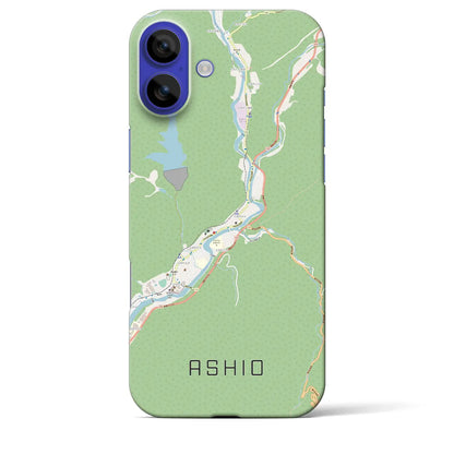 【足尾（栃木県）】地図柄iPhoneケース（バックカバータイプ）ブラック・iPhone 16 Pro Max 用