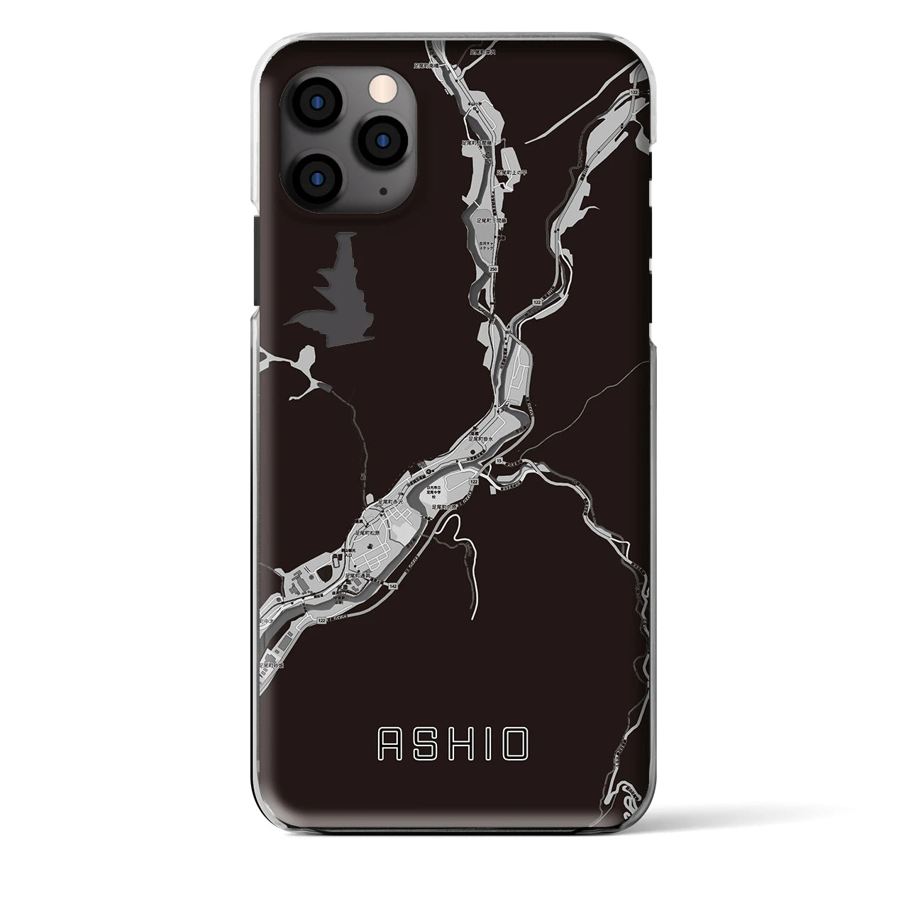 【足尾（栃木県）】地図柄iPhoneケース（クリアタイプ）