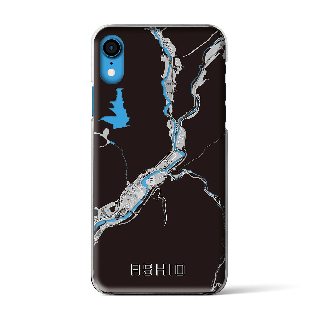 【足尾（栃木県）】地図柄iPhoneケース（クリアタイプ）