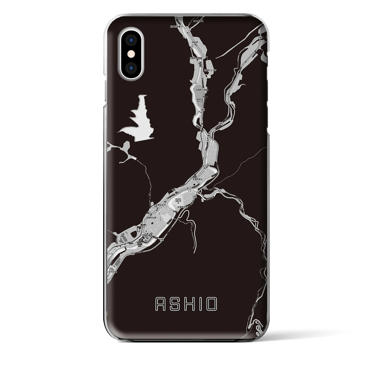 【足尾（栃木県）】地図柄iPhoneケース（クリアタイプ）