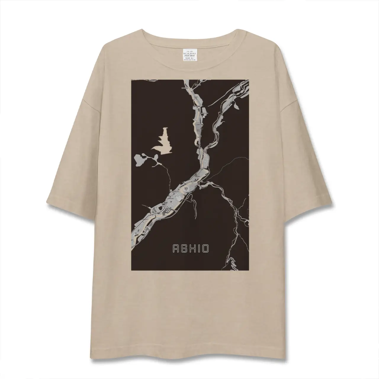 【足尾（栃木県）】地図柄ビッグシルエットTシャツ