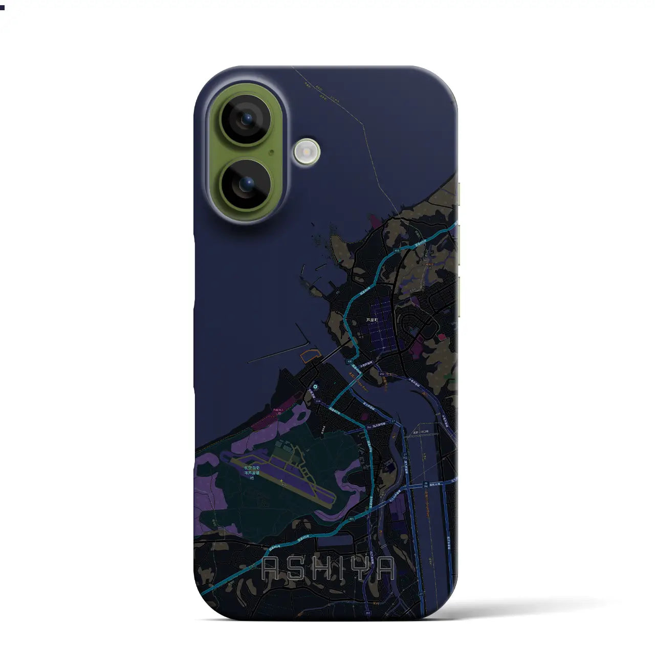【芦屋（福岡県）】地図柄iPhoneケース（バックカバータイプ）