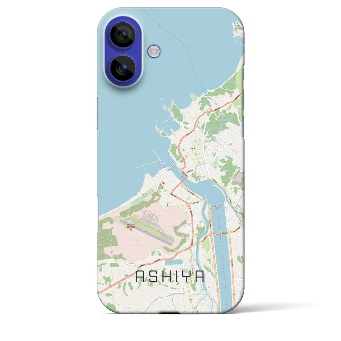 【芦屋(福岡県)】地図柄iPhoneケース(バックカバータイプ)ブラック・iPhone 16 Pro Max 用