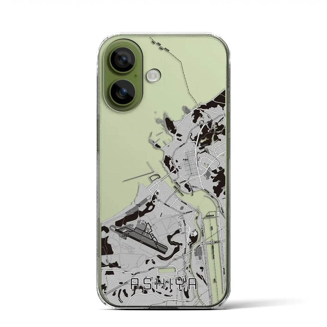 【芦屋(福岡県)】地図柄iPhoneケース(クリアタイプ)モノトーン・iPhone 17 Pro Max 用