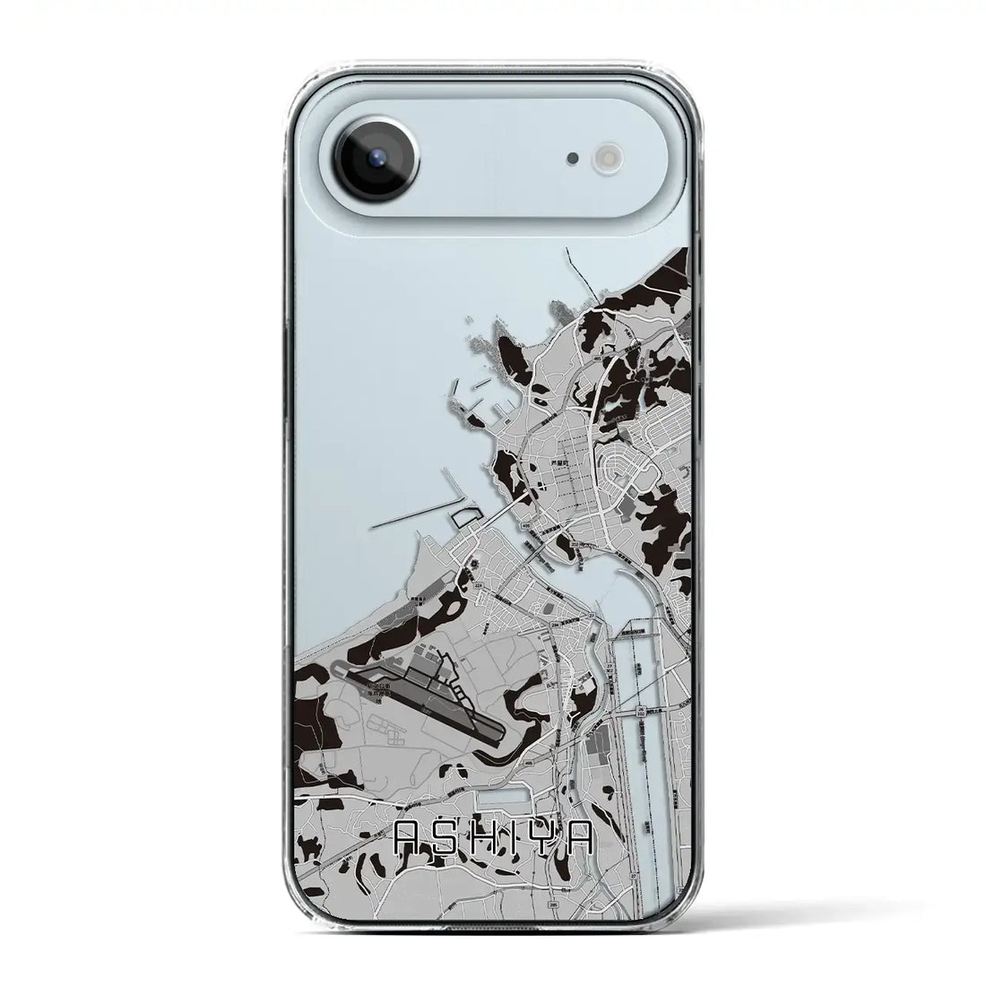 【芦屋（福岡県）】地図柄iPhoneケース（クリアタイプ）モノトーン・iPhone 17 Pro Max 用