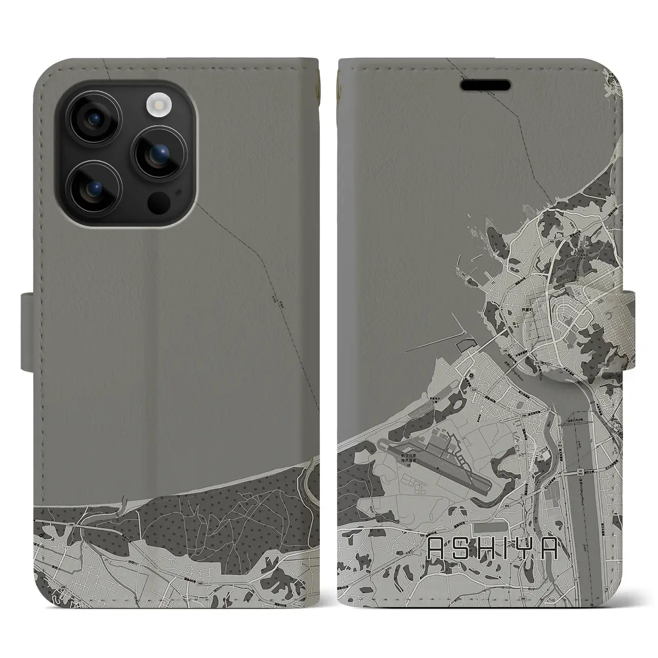 【芦屋（福岡県）】地図柄iPhoneケース（手帳タイプ）