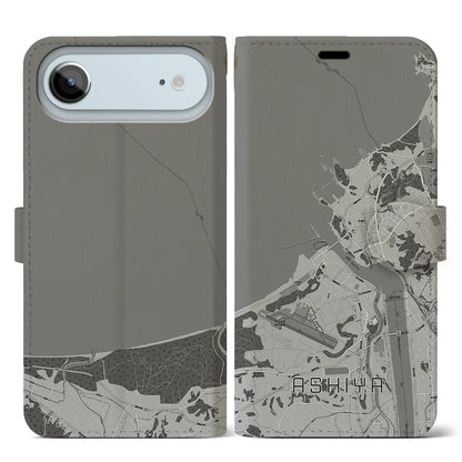 【芦屋（福岡県）】地図柄iPhoneケース（手帳タイプ）