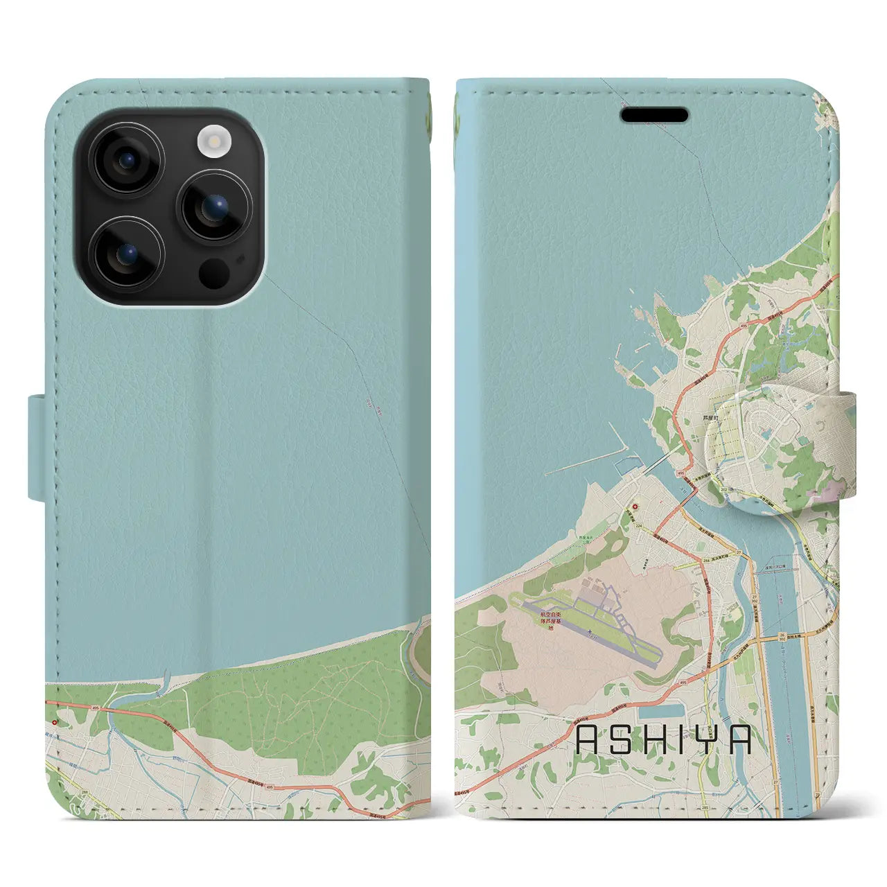 【芦屋（福岡県）】地図柄iPhoneケース（手帳タイプ）