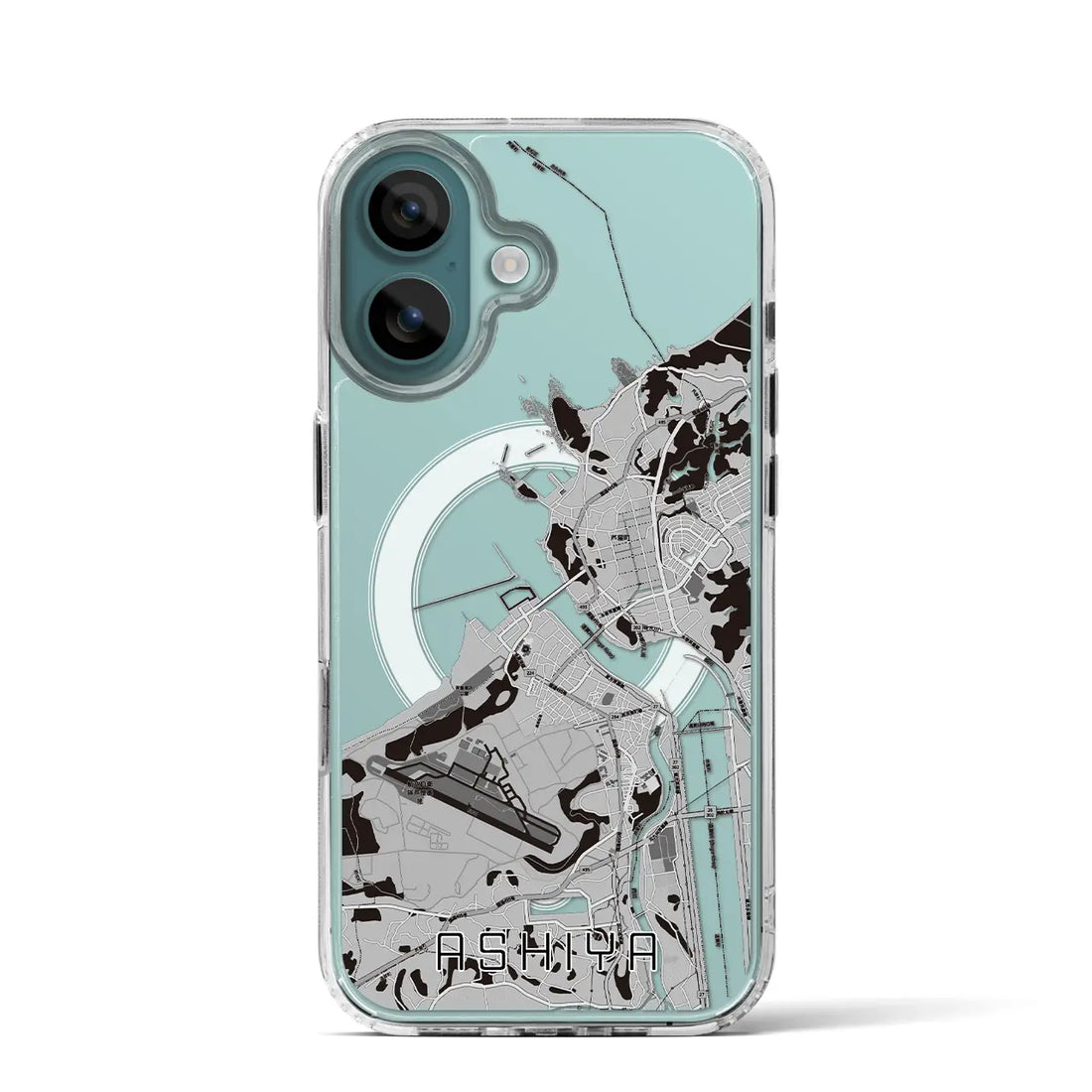 【芦屋(福岡県)】地図柄iPhoneケース(MagSafeタイプ)モノトーン・iPhone 16 Pro 用