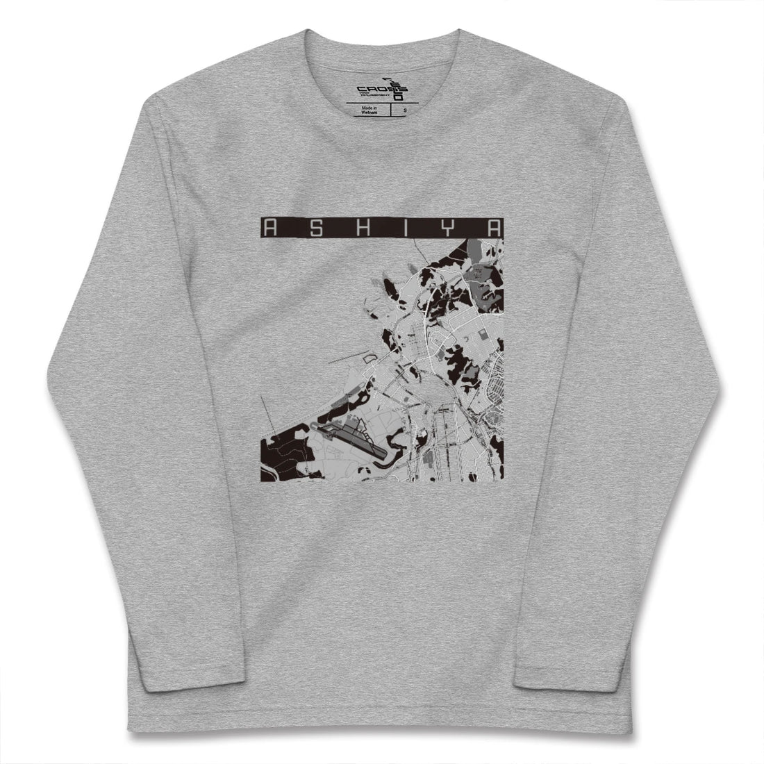 【芦屋（福岡県）（福岡県）】地図柄ロングスリーブTシャツ