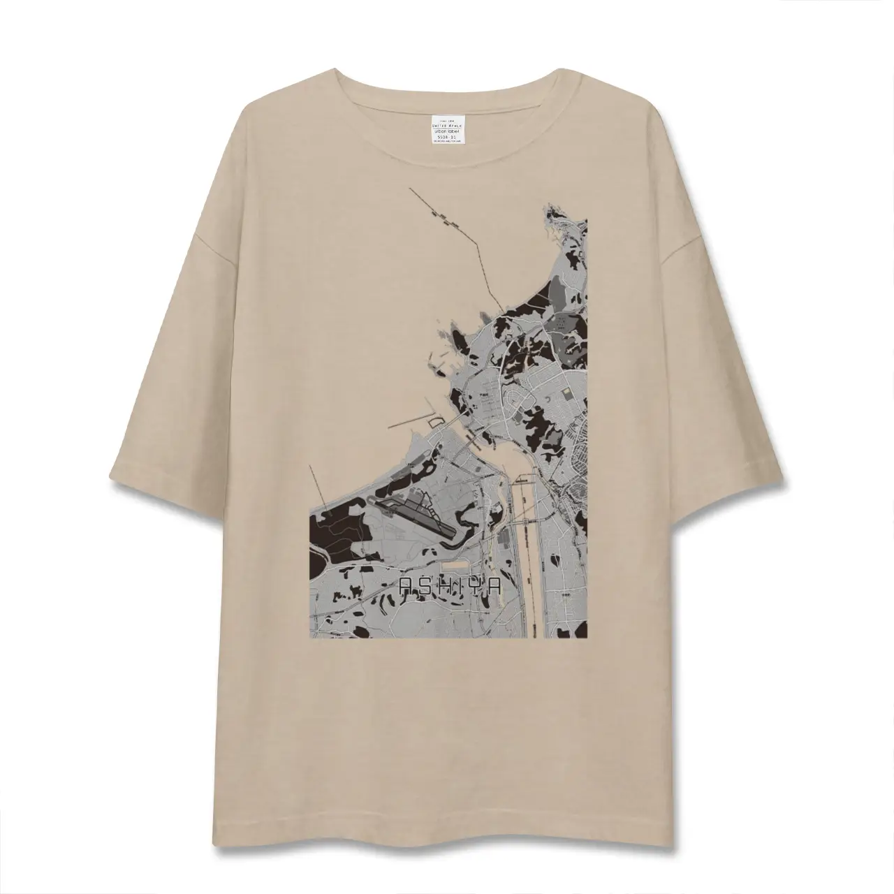 【芦屋（福岡県）（福岡県）】地図柄ビッグシルエットTシャツ
