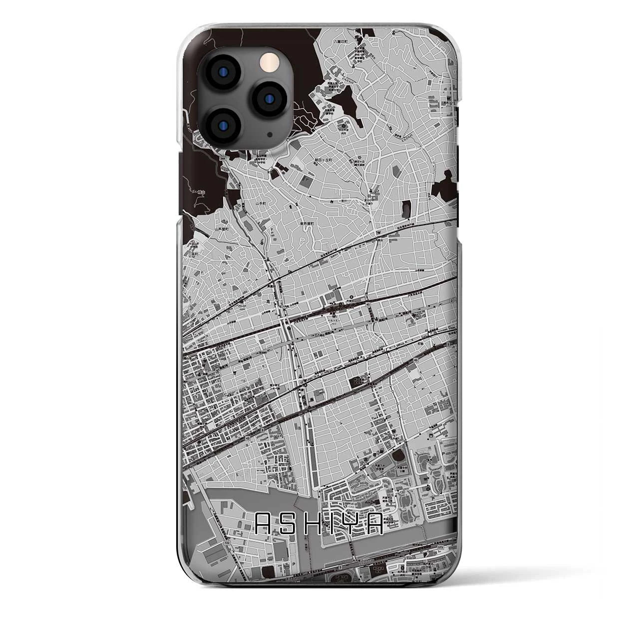 【芦屋（兵庫県）】地図柄iPhoneケース（クリアタイプ）