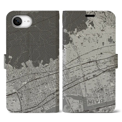 【芦屋（兵庫県）】地図柄iPhoneケース（手帳タイプ）