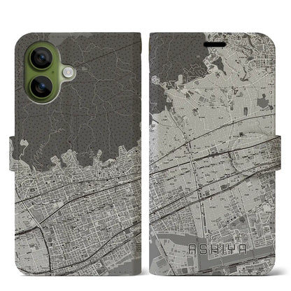 【芦屋（兵庫県）】地図柄iPhoneケース（手帳タイプ）