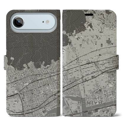 【芦屋（兵庫県）】地図柄iPhoneケース（手帳タイプ）