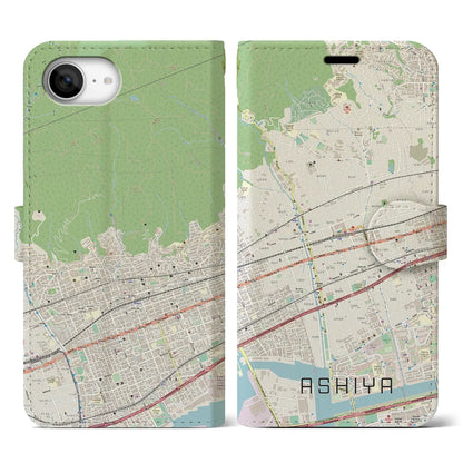 【芦屋（兵庫県）】地図柄iPhoneケース（手帳タイプ）