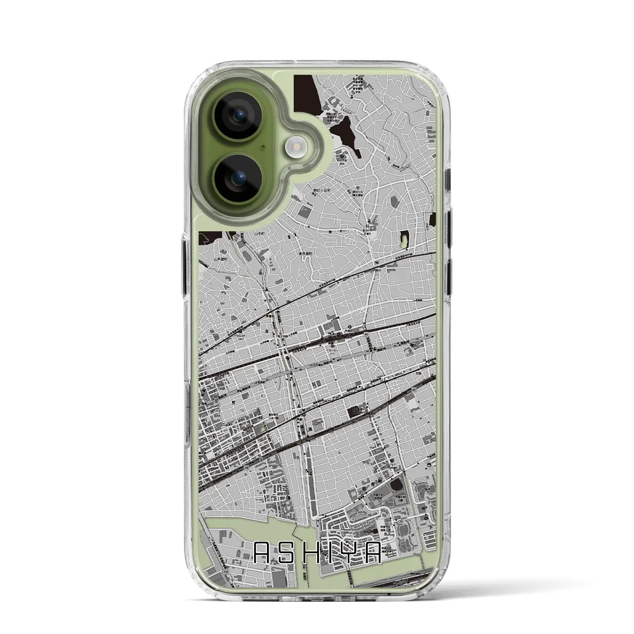 【芦屋（兵庫県）】地図柄iPhoneケース（MagSafeタイプ）