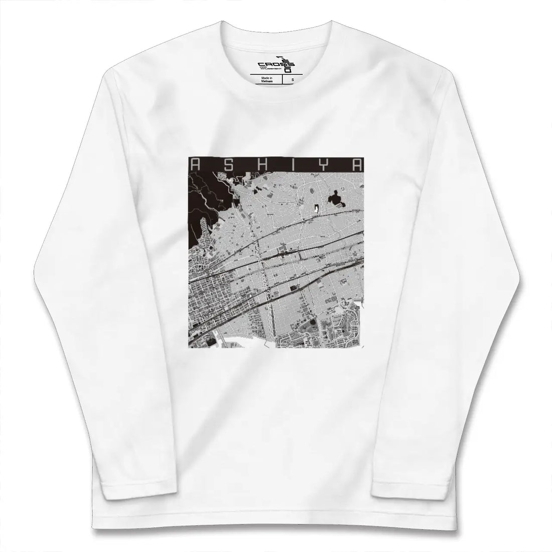 【芦屋（兵庫県）】地図柄ロングスリーブTシャツ