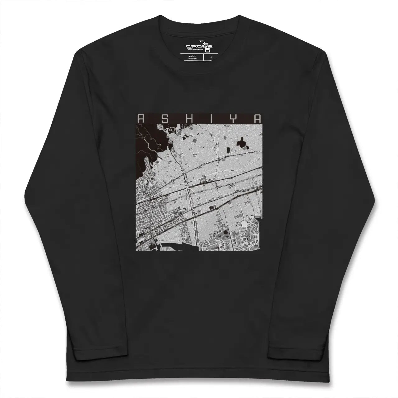 【芦屋（兵庫県）】地図柄ロングスリーブTシャツ