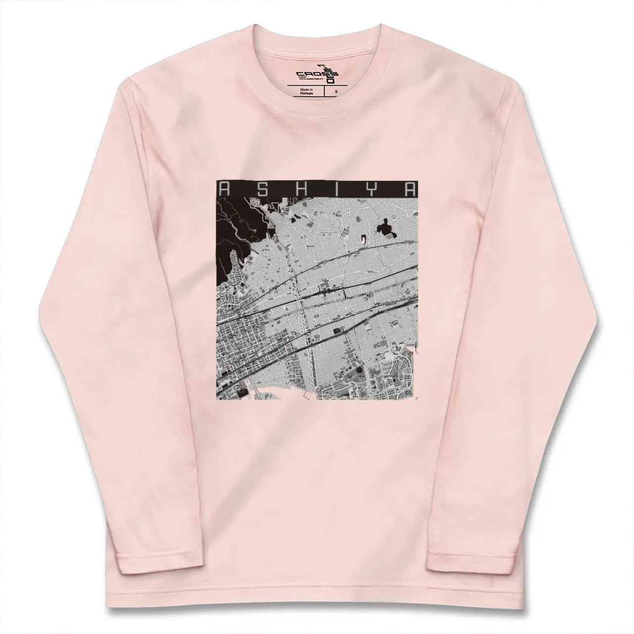 【芦屋（兵庫県）】地図柄ロングスリーブTシャツ
