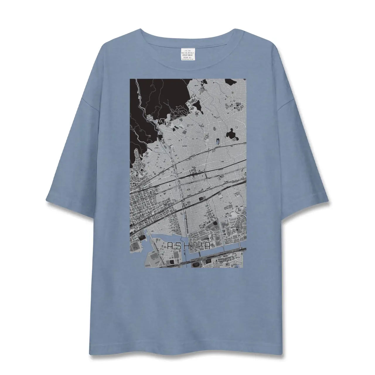 【芦屋（兵庫県）】地図柄ビッグシルエットTシャツ