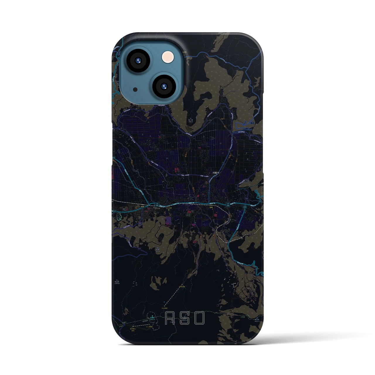 【阿蘇2（熊本県）】地図柄iPhoneケース（バックカバータイプ）