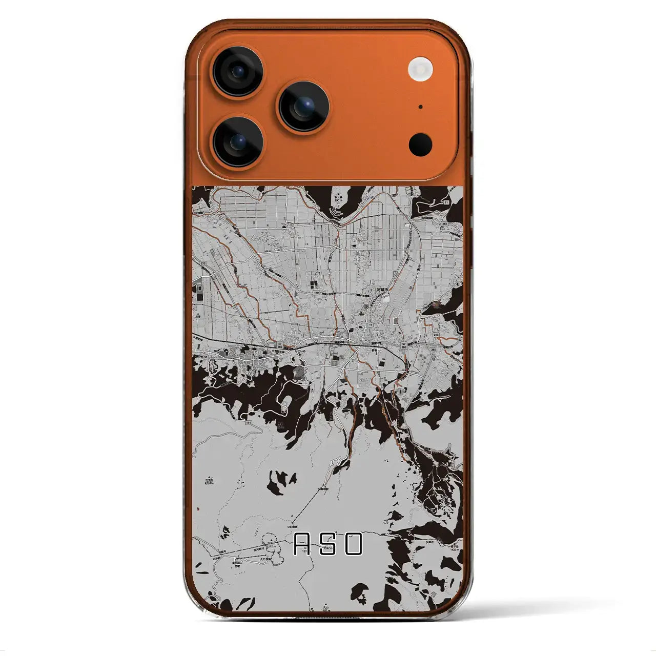 【阿蘇2（熊本県）】地図柄iPhoneケース（クリアタイプ）