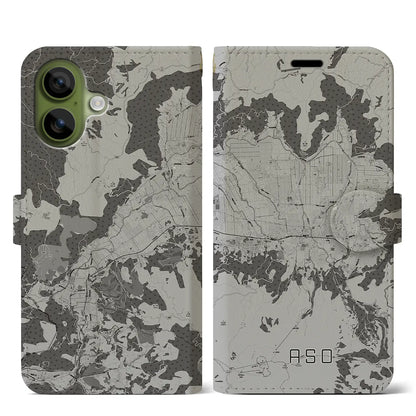 【阿蘇2（熊本県）】地図柄iPhoneケース（手帳タイプ）