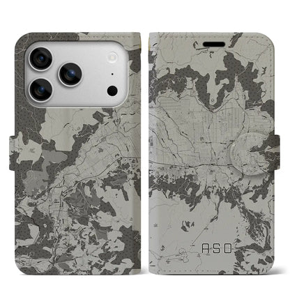 【阿蘇2（熊本県）】地図柄iPhoneケース（手帳タイプ）