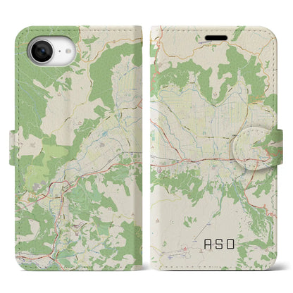 【阿蘇2（熊本県）】地図柄iPhoneケース（手帳タイプ）