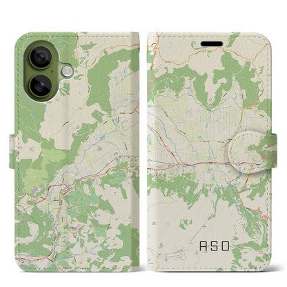 【阿蘇2（熊本県）】地図柄iPhoneケース（手帳タイプ）