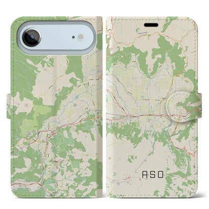 【阿蘇2（熊本県）】地図柄iPhoneケース（手帳タイプ）