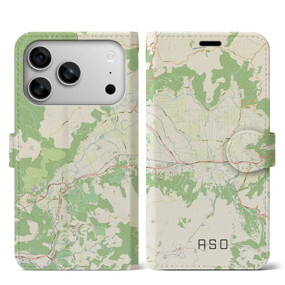 【阿蘇2（熊本県）】地図柄iPhoneケース（手帳タイプ）