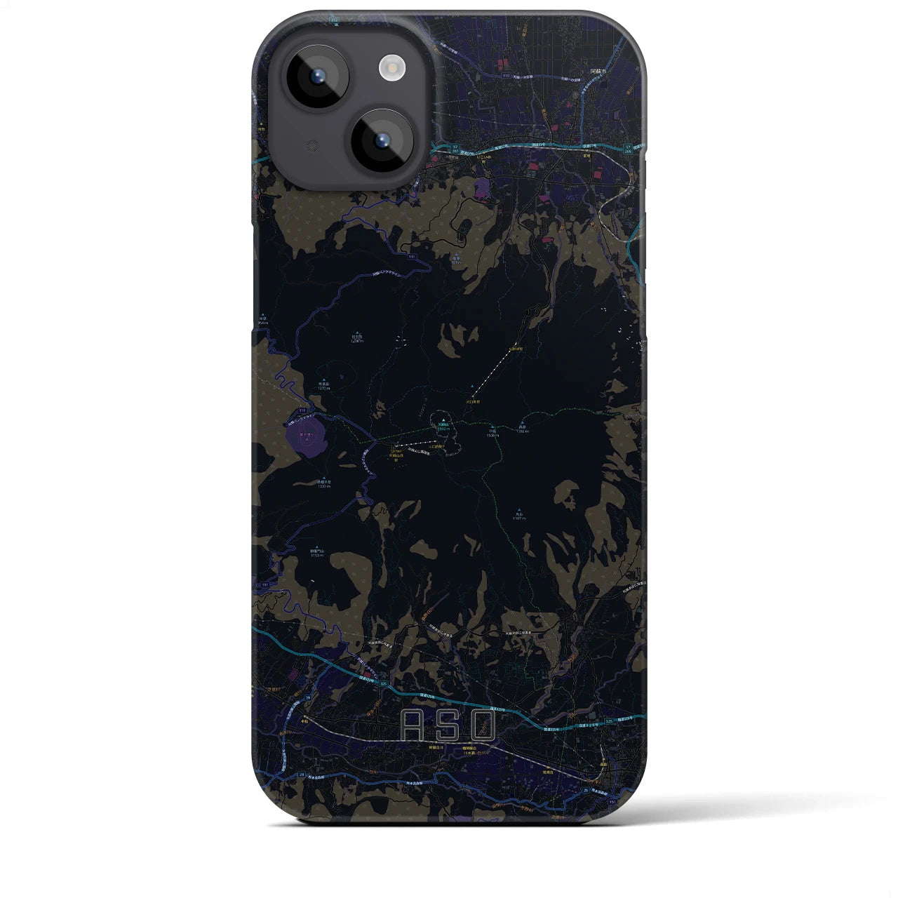 【阿蘇（熊本県）】地図柄iPhoneケース（バックカバータイプ）