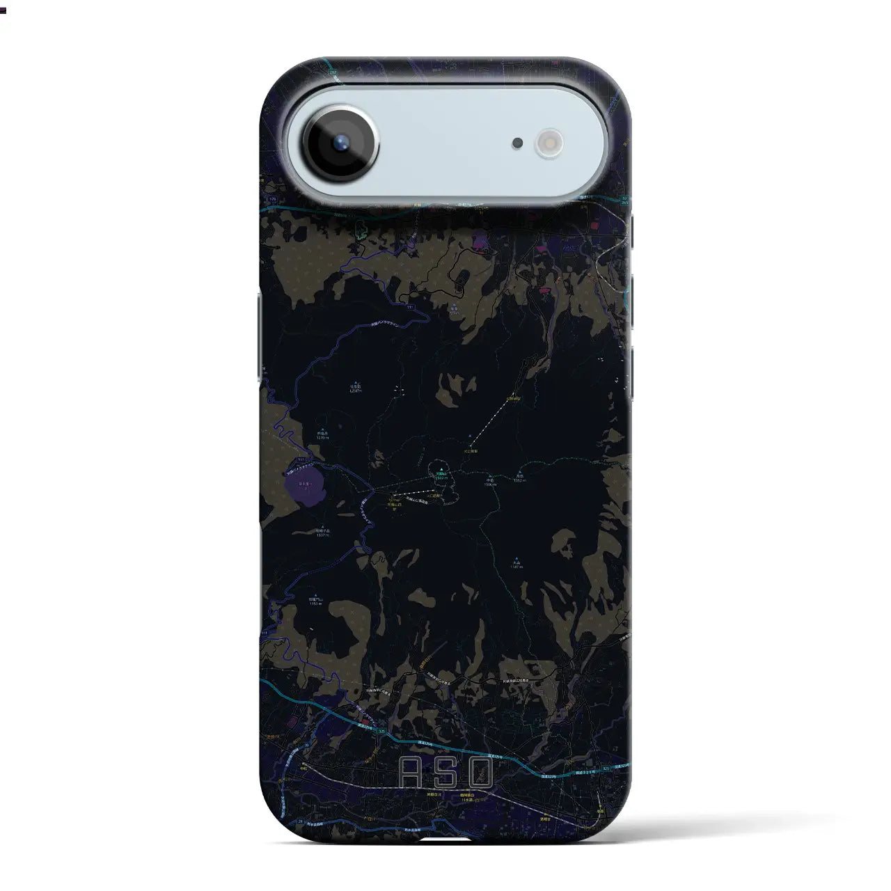 【阿蘇（熊本県）】地図柄iPhoneケース（バックカバータイプ）