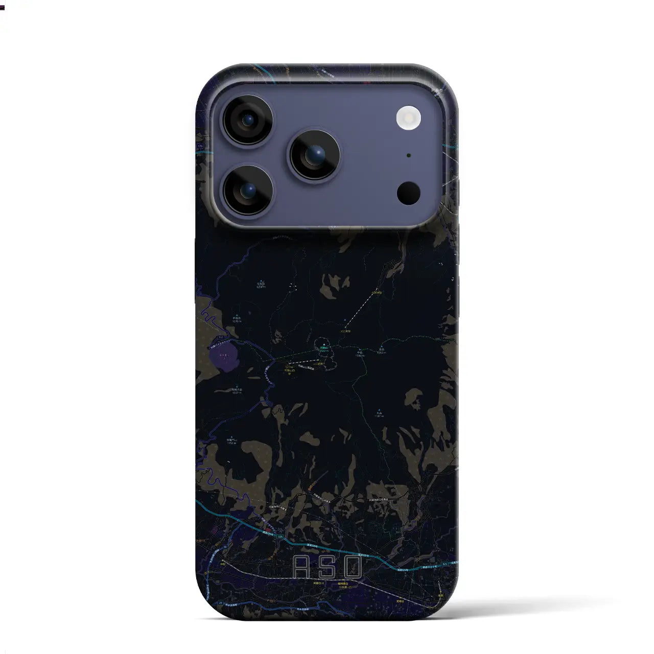 【阿蘇（熊本県）】地図柄iPhoneケース（バックカバータイプ）