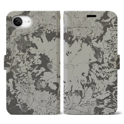 【阿蘇（熊本県）】地図柄iPhoneケース（手帳タイプ）