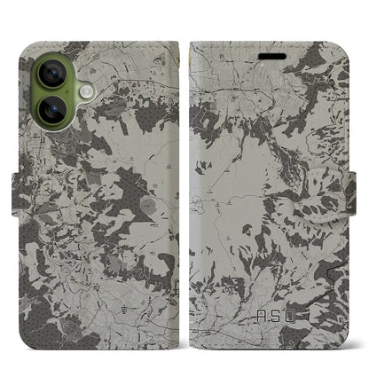 【阿蘇（熊本県）】地図柄iPhoneケース（手帳タイプ）