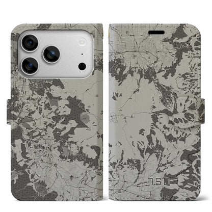 【阿蘇（熊本県）】地図柄iPhoneケース（手帳タイプ）