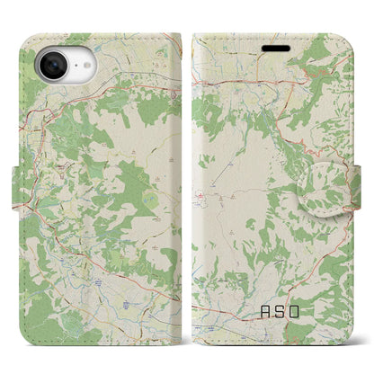 【阿蘇（熊本県）】地図柄iPhoneケース（手帳タイプ）