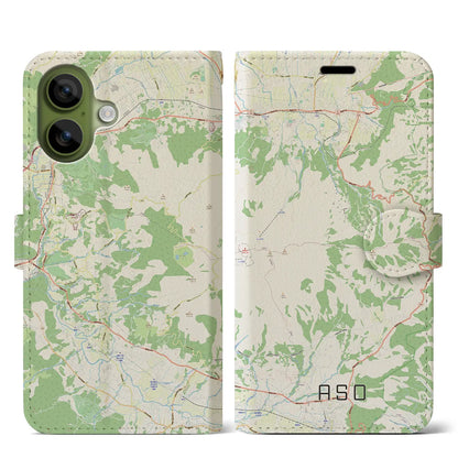 【阿蘇（熊本県）】地図柄iPhoneケース（手帳タイプ）